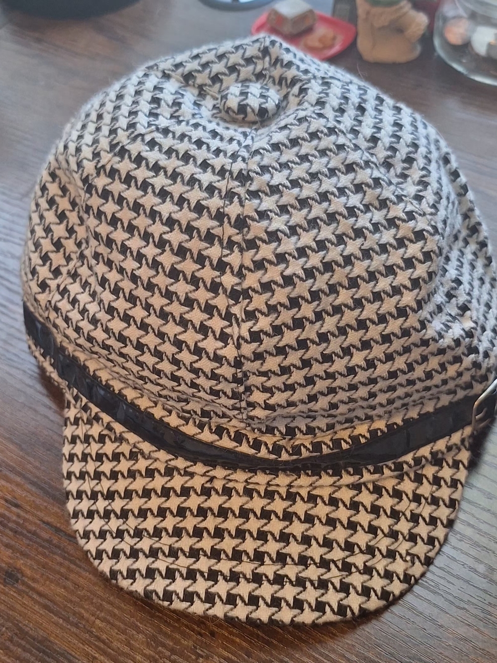 Vintage Black and White Patterned Cap